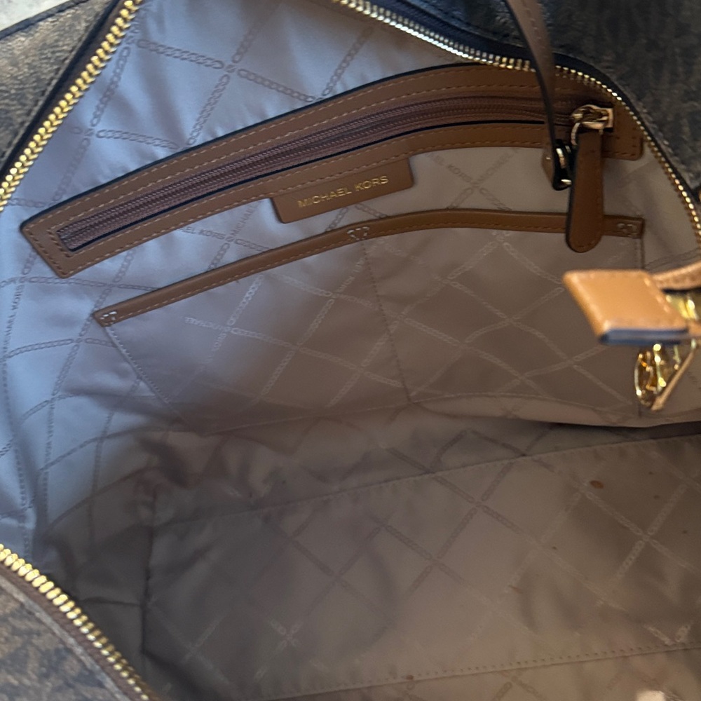 NWT $398 Michael Kors Sinclair Tote Shearling Leather MK Logo - Picture 5 of 8